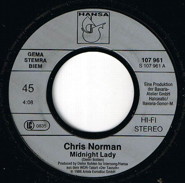 Chris Norman : Midnight Lady (7", Single)