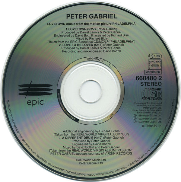 Peter Gabriel : Lovetown (Music From The Motion Picture Philadelphia) (CD, Maxi)