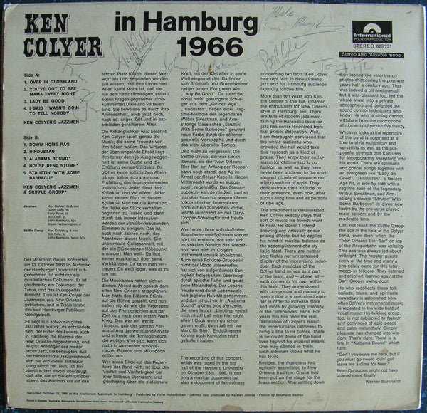 Ken Colyer's Jazzmen & Skiffle Group* : Ken Colyer In Hamburg 1966 (LP, Album)