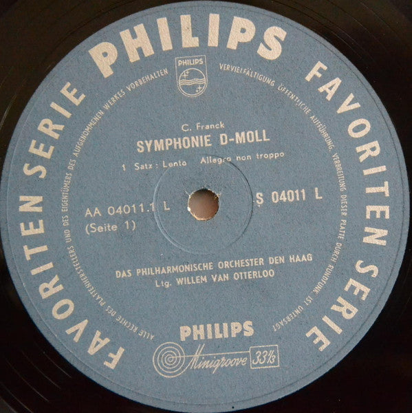 César Franck, Willem Van Otterloo, Residentie Orkest : Symphony In D Minor (LP, Mono)
