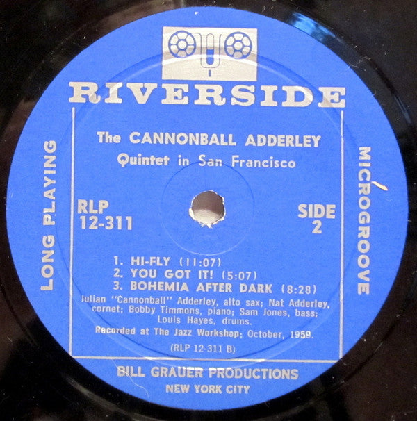 The Cannonball Adderley Quintet Featuring Nat Adderley : The Cannonball Adderley Quintet In San Francisco (LP, Album, Mono)