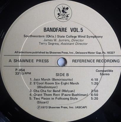 Southwestern State College Wind Symphony : Bandfare Vol. 5 (LP, Album)