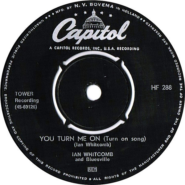 Ian Whitcomb And Bluesville : You Turn Me On (Turn On Song) / Poor But Honest (7", Single)