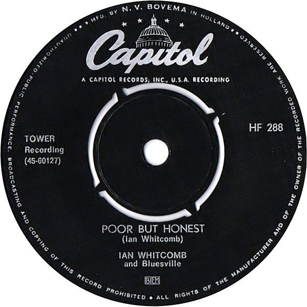 Ian Whitcomb And Bluesville : You Turn Me On (Turn On Song) / Poor But Honest (7", Single)