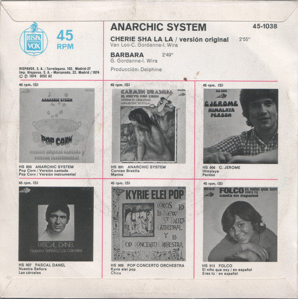 Anarchic System : Cherie Sha La La (7")