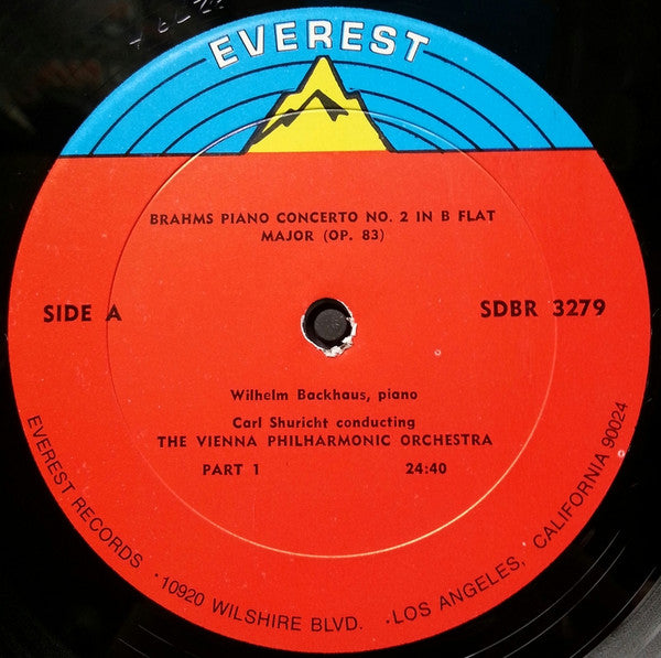 Johannes Brahms, Wilhelm Backhaus, Carl Schuricht & Wiener Philharmoniker : Piano Concerto No. 2 (LP, Album)