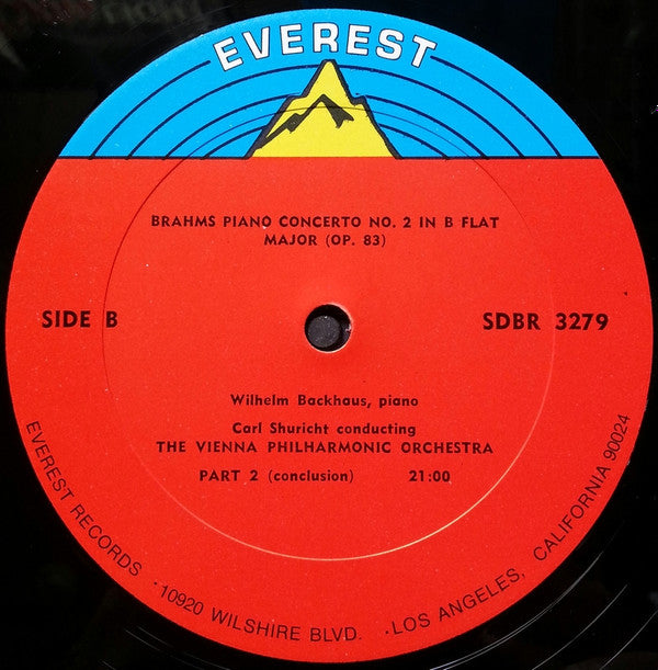 Johannes Brahms, Wilhelm Backhaus, Carl Schuricht & Wiener Philharmoniker : Piano Concerto No. 2 (LP, Album)
