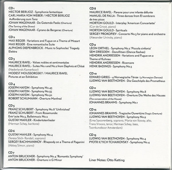 Willem Van Otterloo, Residentie Orkest : The Original Recordings 1950 - 1960 (13xCD, Comp, Mono, RE, RM, Box)