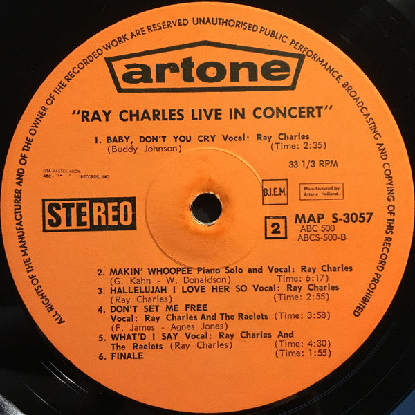 Ray Charles : Live In Concert (LP, Album)