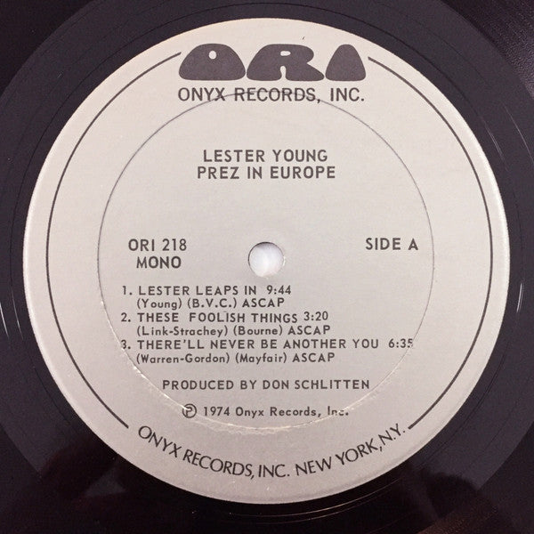 Lester Young : Prez In Europe (LP, Mono)