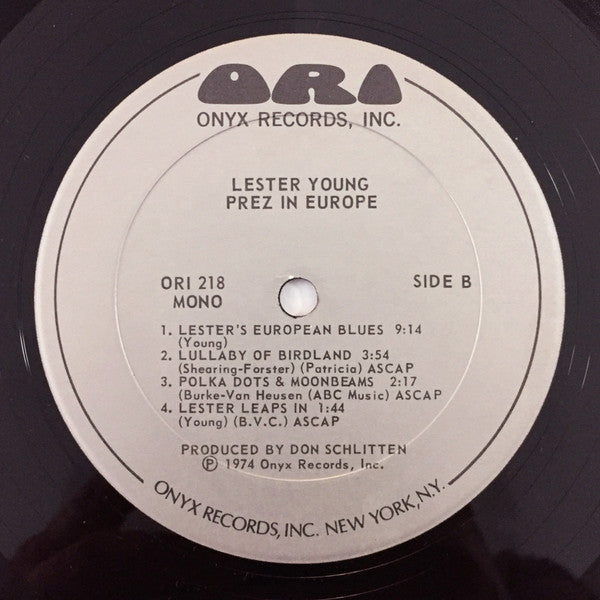 Lester Young : Prez In Europe (LP, Mono)