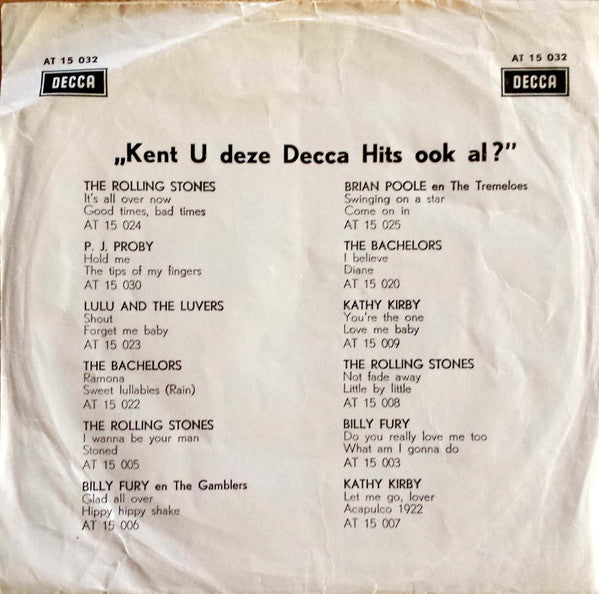 The Rolling Stones : Tell Me / Come On (7", Mono)