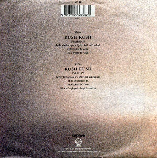 Paula Abdul : Rush Rush (7", Single)