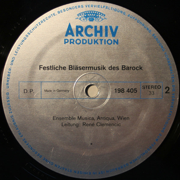 Musica Antiqua Wien, René Clemencic : Festliche Bläsermusik Des Barock (LP, RE, Gat)