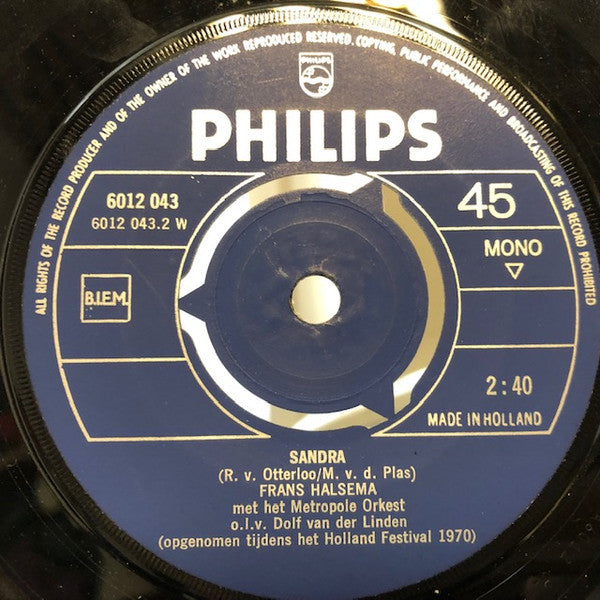 Frans Halsema : Kaboutertango / Sandra (7", Single, Mono)