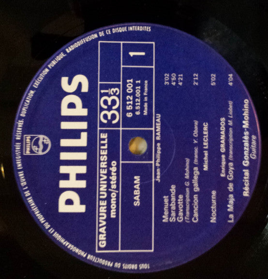 Gonzalez Mohino : Récital De Guitare (LP, Album)