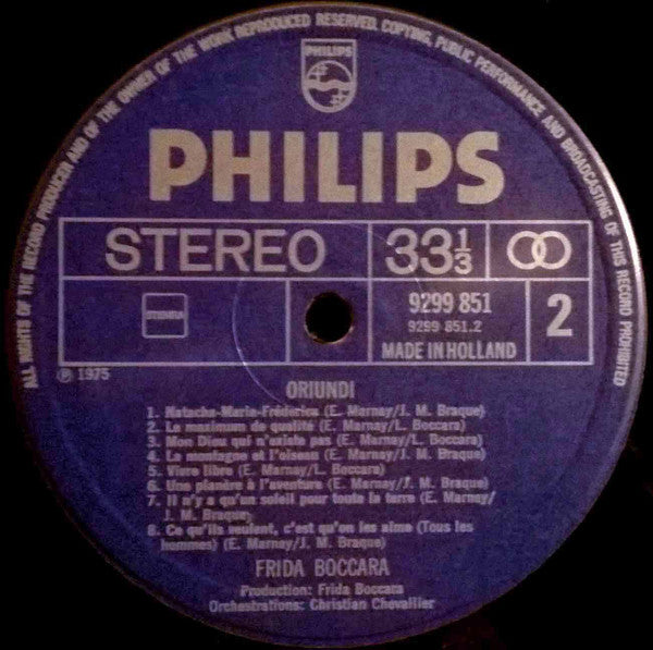 Frida Boccara : Oriundi (LP, Album)