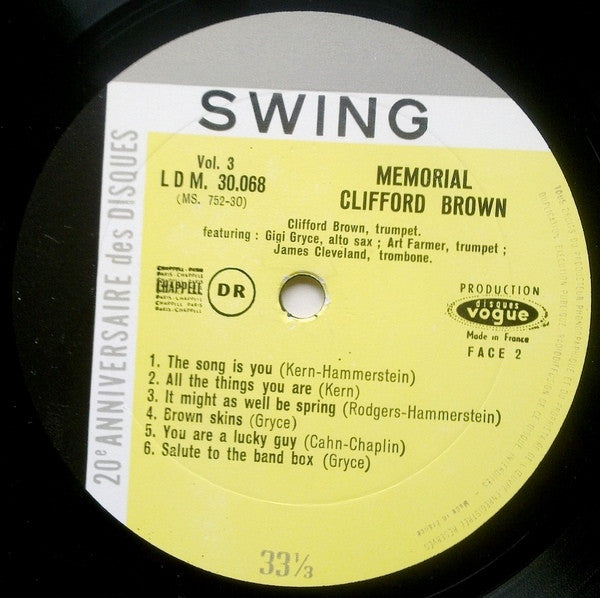 Clifford Brown : Memorial Clifford Brown (LP, Comp, Mono)