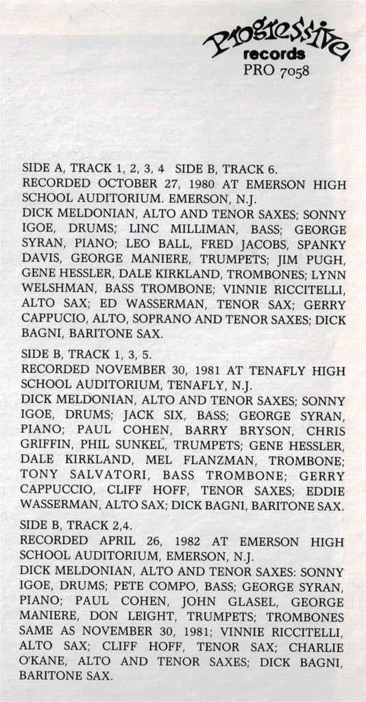 Dick Meldonian-Sonny Igoe And Their Big Swing Jazz Band : The Jersey Swing Concerts (LP, Album)