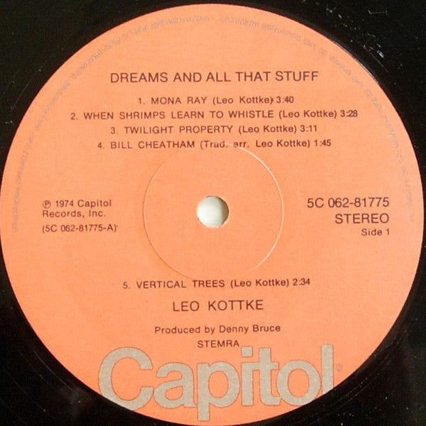 Leo Kottke : Dreams And All That Stuff (LP, Album)