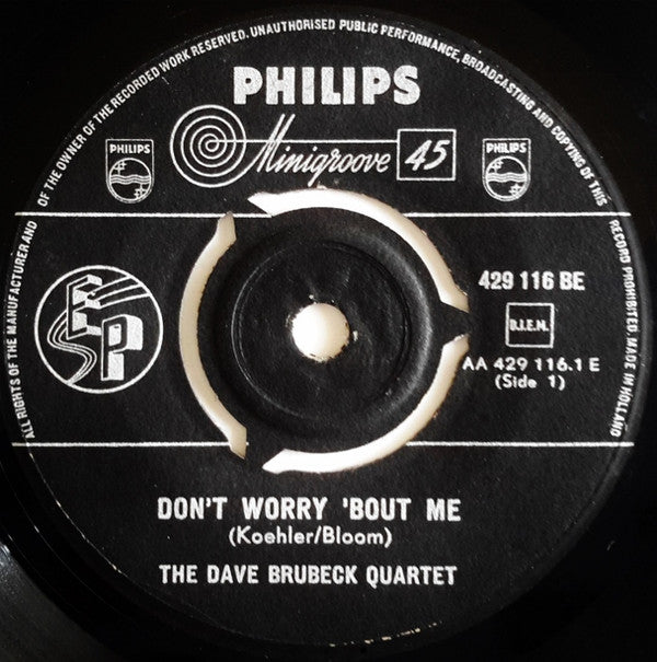 The Dave Brubeck Quartet : Don't Worry 'Bout Me / Gone With The Wind (7", EP)