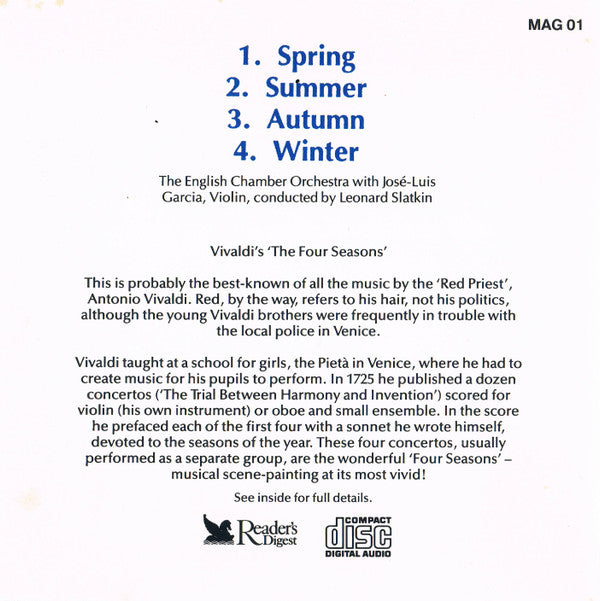 Antonio Vivaldi : Vivaldi's 'The Four Seasons' (CD, Album)