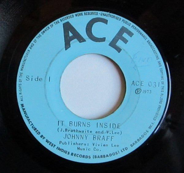 Johnny Braff : It Burns Inside (7", Single)