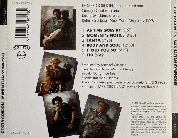 Dexter Gordon Quartet : Manhattan Symphonie (CD, Album, Mono, RE)