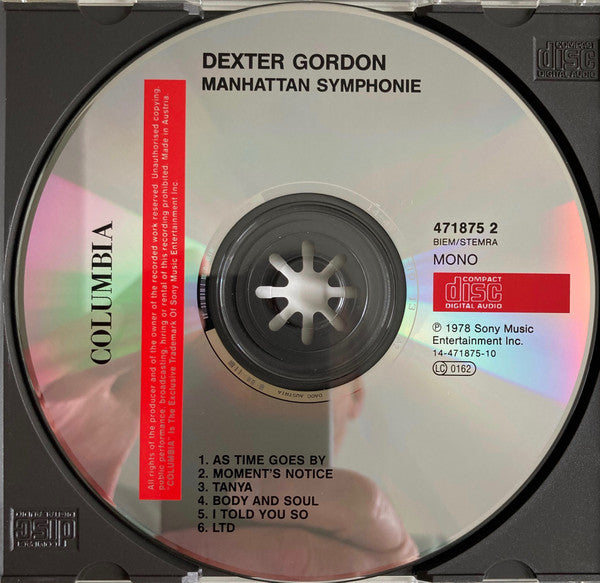 Dexter Gordon Quartet : Manhattan Symphonie (CD, Album, Mono, RE)