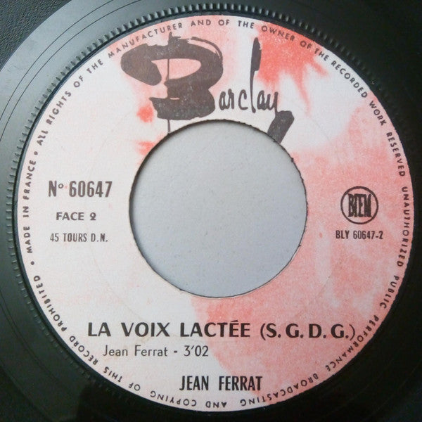 Jean Ferrat : La Voix Lactée / Potemkine (7", Mono, Promo)