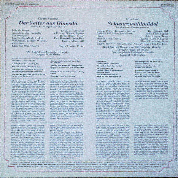 Various : Der Vetter Aus Dingsda / Schwarzwaldmädel  (LP, Comp)