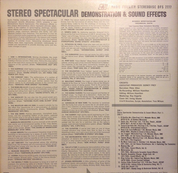 No Artist : Stereo Spectacular Demonstration & Sound Effects (LP, Comp)