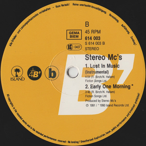 Stereo MC's : Lost In Music (12", Maxi)