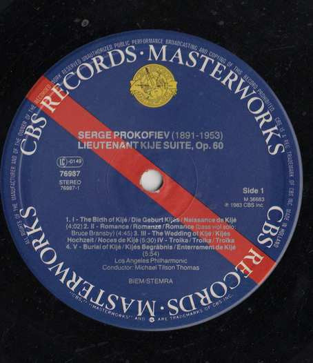 Sergei Prokofiev - Michael Tilson Thomas, Los Angeles Philharmonic Orchestra : Love For Three Oranges Suite = L'Amour Des Trois Oranges = Die Liebe Zu Den Drei Orangen / Lt. Kijé Suite / Overture, Op.42 (LP)