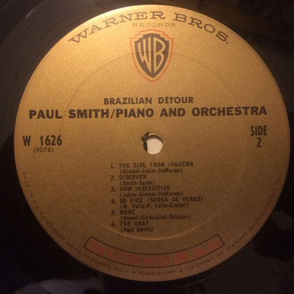 Paul Smith (5) : Brazilian Detour (LP, Mono)