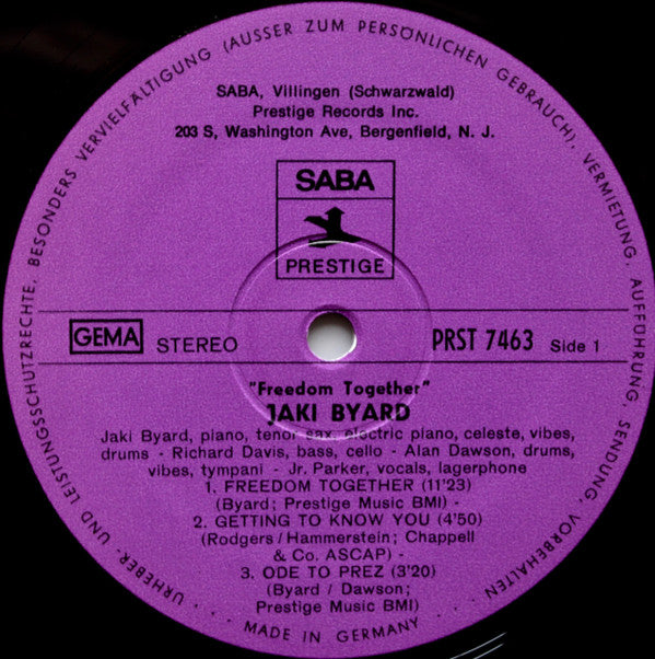 Jaki Byard : Freedom Together! (LP, Album)