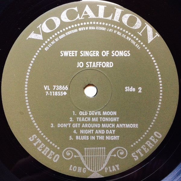 Jo Stafford : Sweet Singer Of Songs (LP, Album, Comp, Sim)