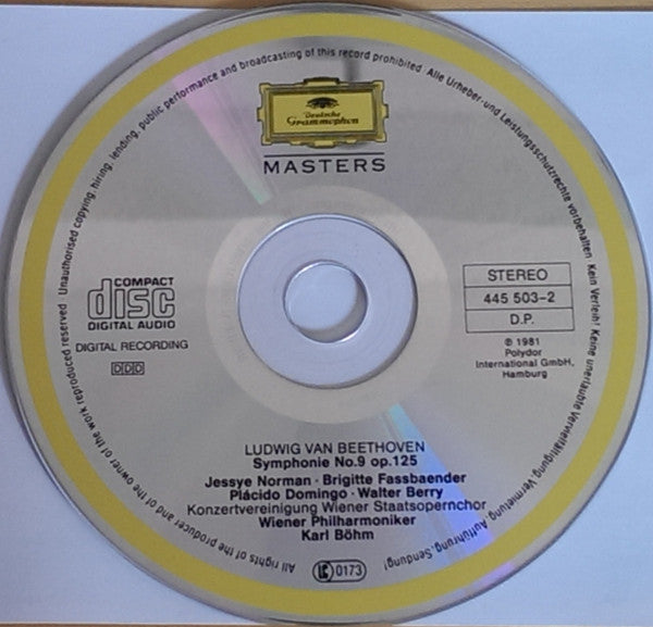 Ludwig van Beethoven, Jessye Norman  · Brigitte Fassbaender  · Placido Domingo · Walter Berry / Konzertvereinigung Wiener Staatsopernchor, Wiener Philharmoniker, Karl Böhm : Symphonie No. 9 (CD, RE, RM)