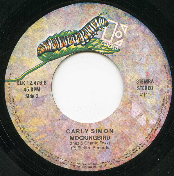 Carly Simon : You're So Vain / Mockingbird (7", Single)