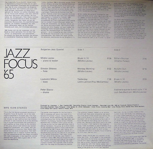 Джаз Фокус-65 : Jazz Focus '65 (LP, Album, Gat)