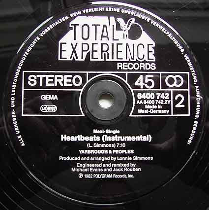 Yarbrough & Peoples : Heartbeats (Special Disco Mix) (12")