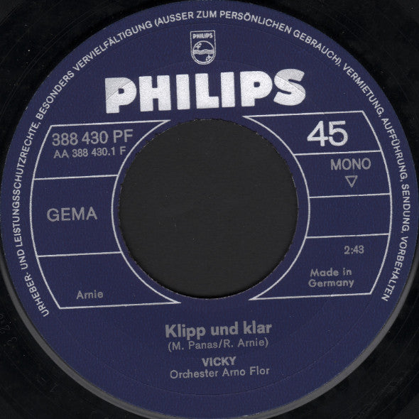 Vicky Leandros : Klipp Und Klar (7", Single, Mono)