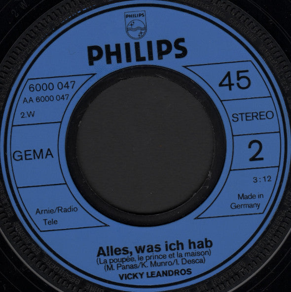 Vicky Leandros : Dann Kamst Du (Après Toi) (7", Single)