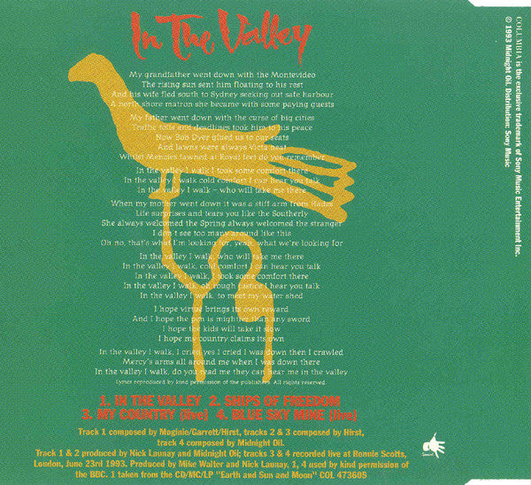 Midnight Oil : In The Valley (CD, Maxi)