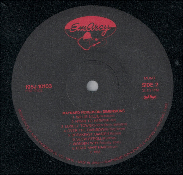 Maynard Ferguson : Dimensions (LP, Comp, Mono, RE)