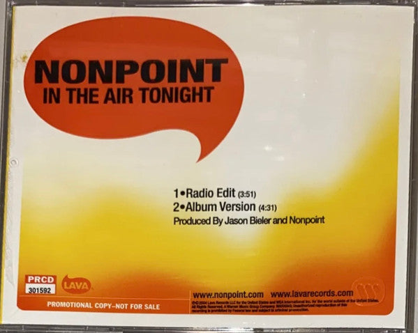 Nonpoint : In The Air Tonight (CD, Single, Promo)