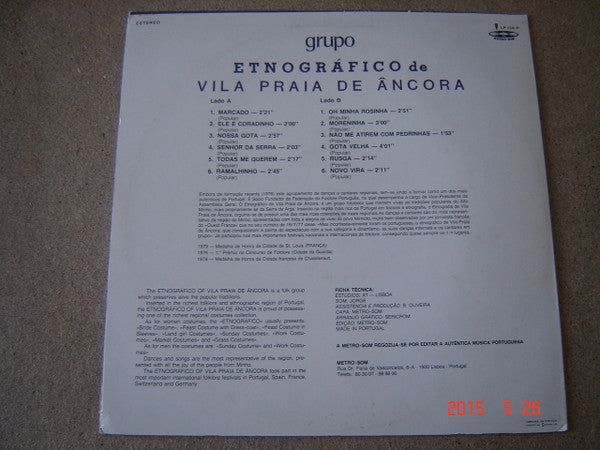 Grupo Etnográfico De Vila Praia De Âncora : Folclore Do Norte De Portugal (LP)
