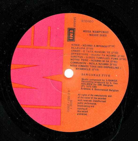 Sangana's Five : Missa Mampungu (Messe Dieu) + 8 Soul-Folk Songs (LP, Album)