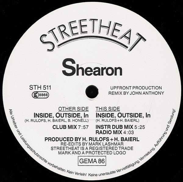 Shearon : Inside, Outside, In (12")