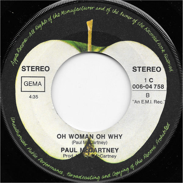 Paul McCartney : Another Day / Oh Woman Oh Why (7", Single)